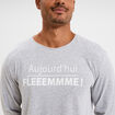 Ensemble pyjama 2 pièces coton gris clair homme