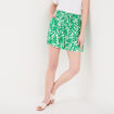 Short fluide taille élastiquée vert femme