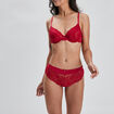 Shorty en micro dentelle rouge femme