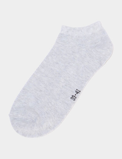 Lot 5 paires chaussettes invisibles gris clair femme