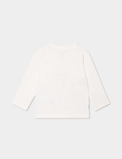 T-shirt épaule manches longues boutonnée blanc bébé garçon
