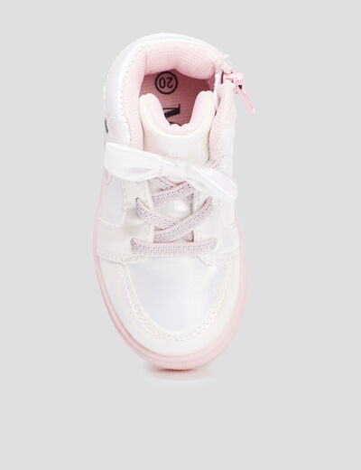 Baskets montantes zippées Minnie rose bébé fille