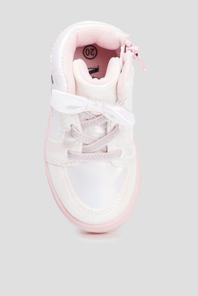 Baskets montantes zippées Minnie rose bébé fille