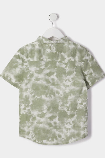 Chemise manches courtes ecru garçon