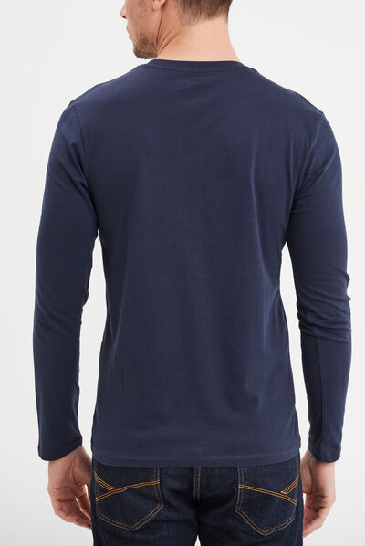 T-shirt manches longues bleu marine homme