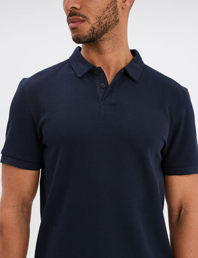 Polo manches courtes bleu marine homme
