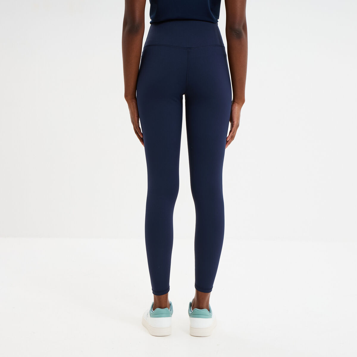 Legging de sport gainant taille haute bleu marine femme