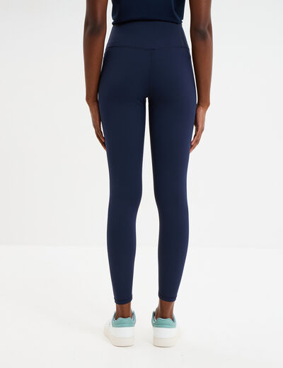 Legging de sport gainant taille haute bleu marine femme