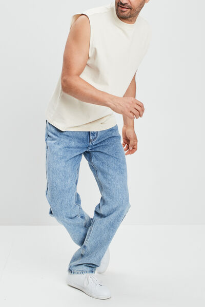 Jeans regular denim bleach homme