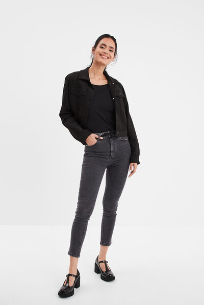 T-shirt manches courtes noir femme
