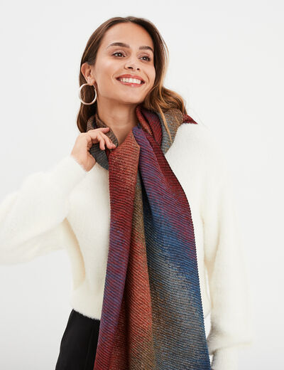 Écharpe plissée multicolore femme