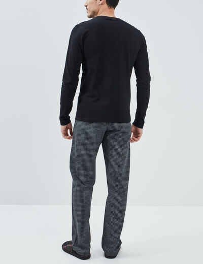 Ensemble pyjama 2 pièces noir homme