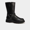 Bottes esprit biker avec boucles noir fille
