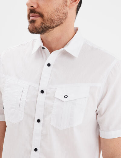 Chemise manches courtes à poches Liberto blanc homme