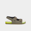 Sandales plates Kickers Sunyva vert kaki garçon