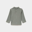 Lot 2 t-shirts col roul&eacute; boutonn&eacute; dos vert kaki b&eacute;b&eacute; gar&ccedil;on