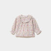 Blouse avec volants en gaze de coton ecru b&eacute;b&eacute; fille