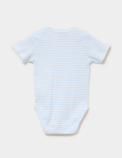 Lot 3 bodies US coton manches courtes bleu ciel b&eacute;b&eacute;