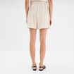 Short paperbag ceintur&eacute; lin m&eacute;lang&eacute; beige femme