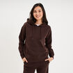 Sweat hoodie 1 poche &agrave; capuche marron fonc&eacute; femme