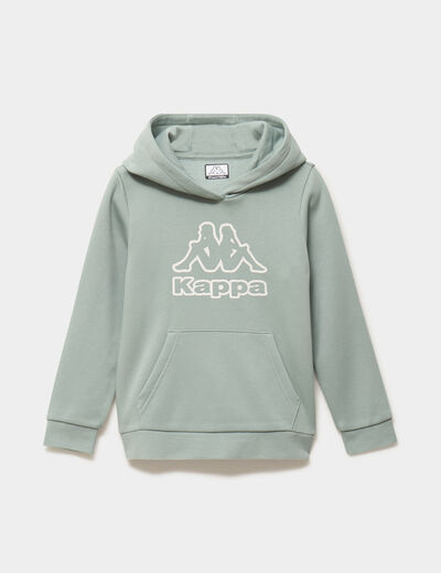 Sweat hoodie 1 poche Kappa vert clair gar&ccedil;on