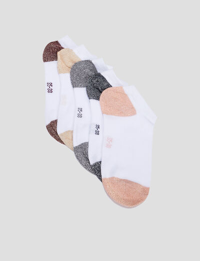 Lot 5 paires chaussettes blanc femme