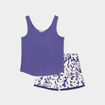 Ensemble pyjama short et débardeur bleu marine femme