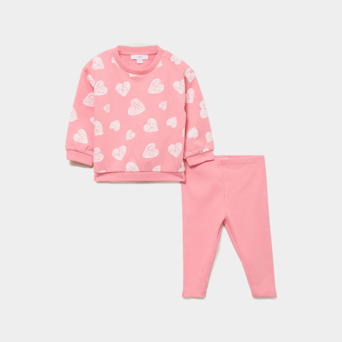 Ensemble sweat et legging vieux rose b&eacute;b&eacute; fille