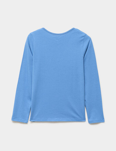 Ensemble pyjama pantalon et t-shirt bleu gris fille