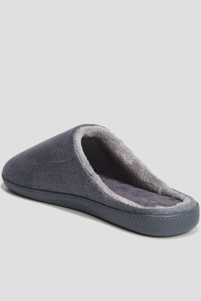 Chaussons mules Isotoner Ergonomie gris homme