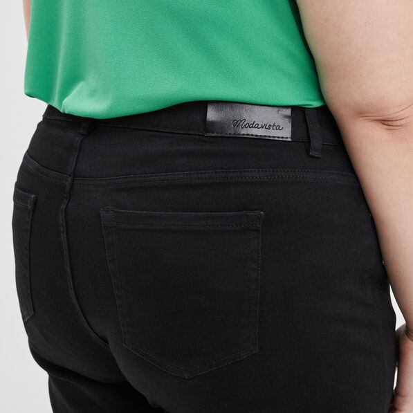 Jeans flare taille haute Modavista noir femme grande taille