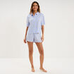Ensemble pyjama short et chemise ecru femme