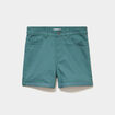 Short en jean slim coton stretch vert fonc&eacute; femme