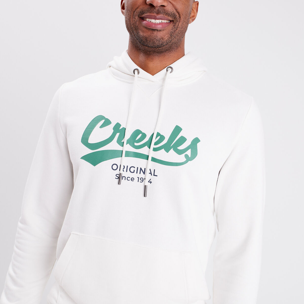 Sweat à capuche hoodie Creeks ivoire homme