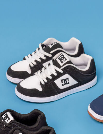 Tennis basses cuir &agrave; lacets noir gar&ccedil;on