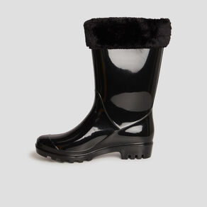 bottes de pluie fourrees noir femme Bottes de pluie fourrées noir femme