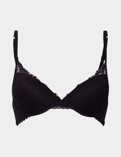 Soutien-gorge corbeille paddé dentelle noir femme