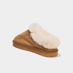 Chaussons mules fausse fourrure camel femme