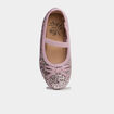 Ballerines &agrave; paillettes avec bride vieux rose fille