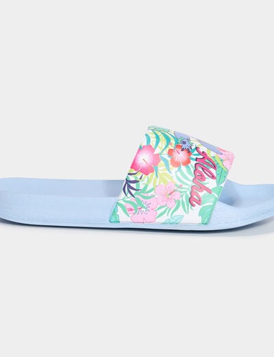 Mules de plage Stitch bleu femme