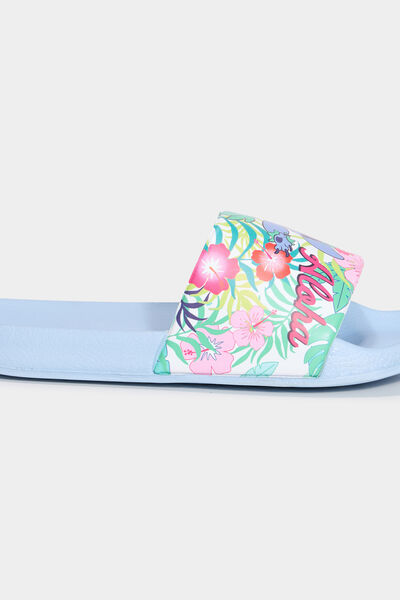 Mules de plage Stitch bleu femme