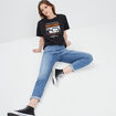 Jeans mom taille haute denim double stone femme