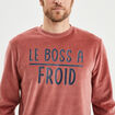 Ensemble pyjama pantalon effet velours rouge homme