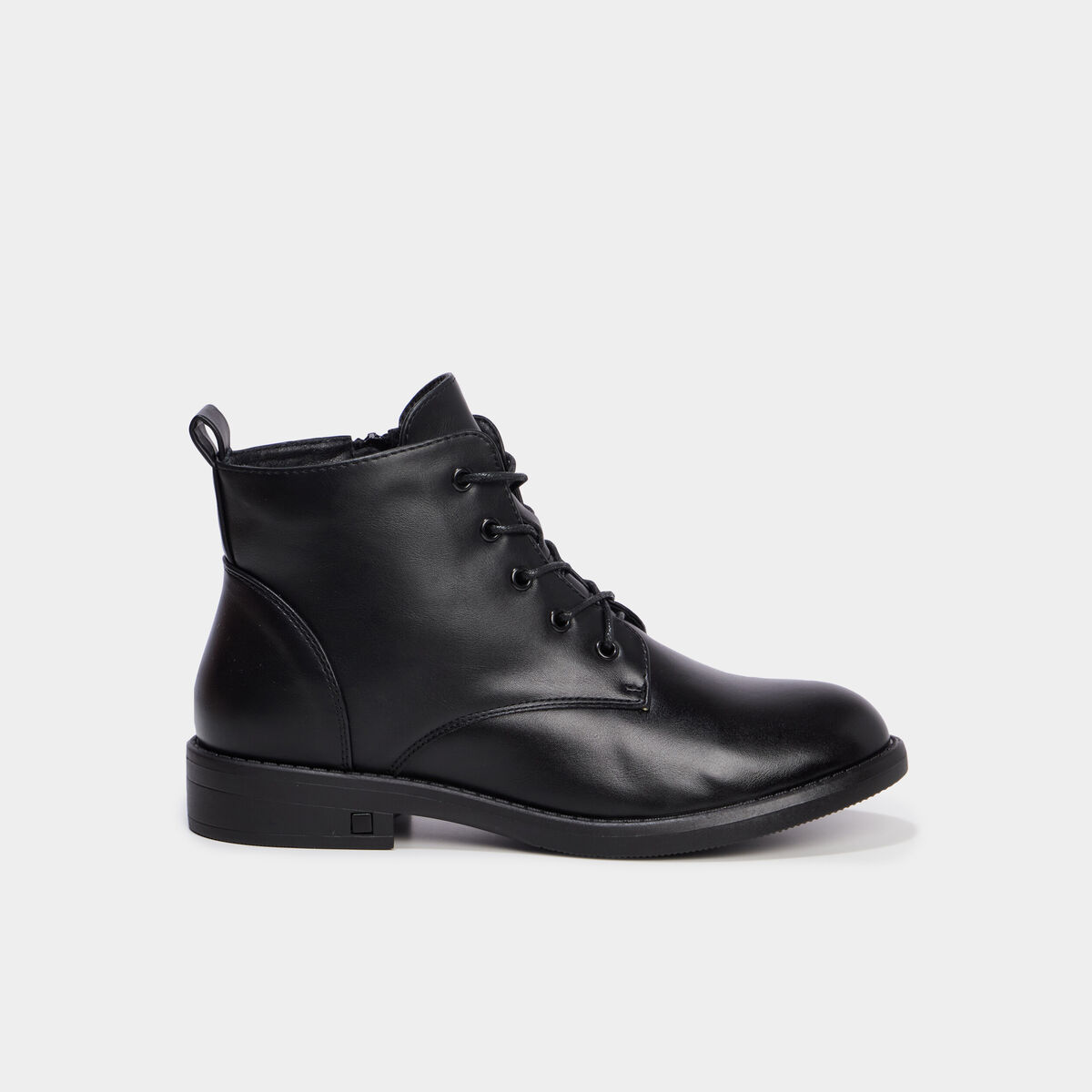 Boots zipp&eacute;es &agrave; lacets noir femme