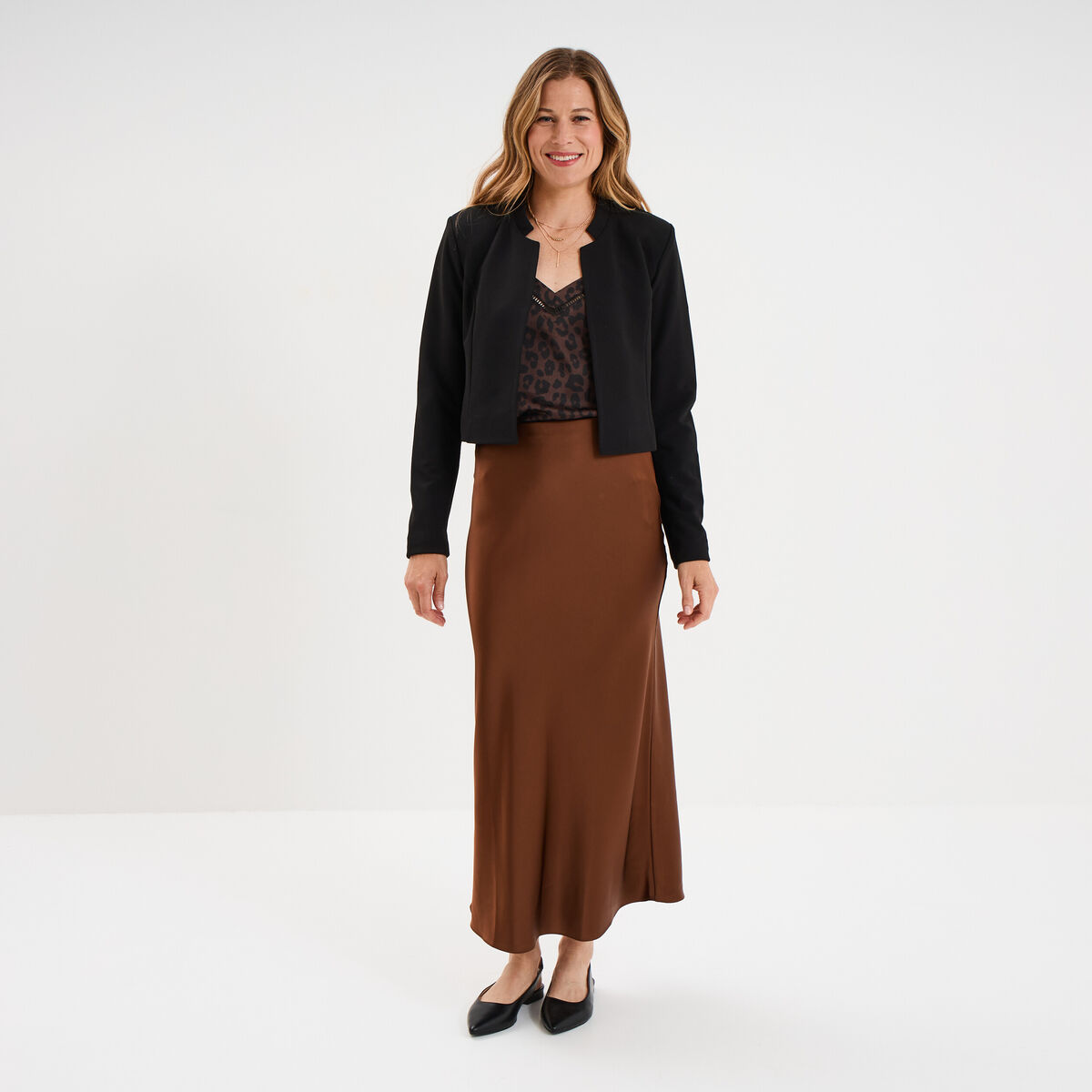 Veste boléro doublée stretch noir femme