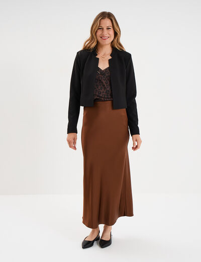 Veste boléro doublée stretch noir femme