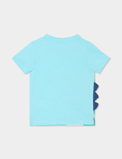 T-shirt manches courtes col rond coton bleu turquoise bébé garçon