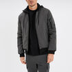Veste bomber droite à capuche amovible vert kaki homme