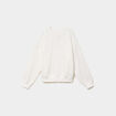 Sweat col rond oversize manches longues blanc femme