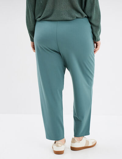 Pantalon de jogging taille à coulisse vert foncé femme grande taille